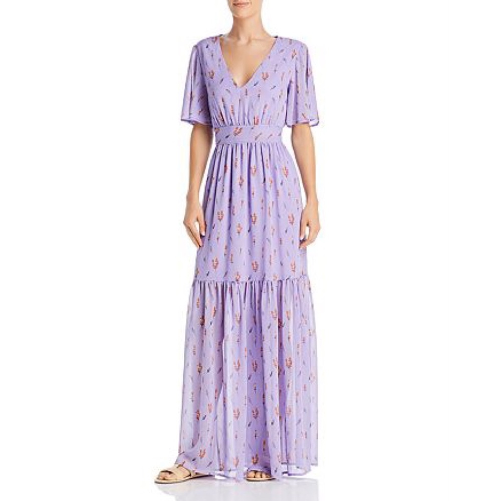 Renamed Tashsa Ruffled Floral-Print Maxi Dress